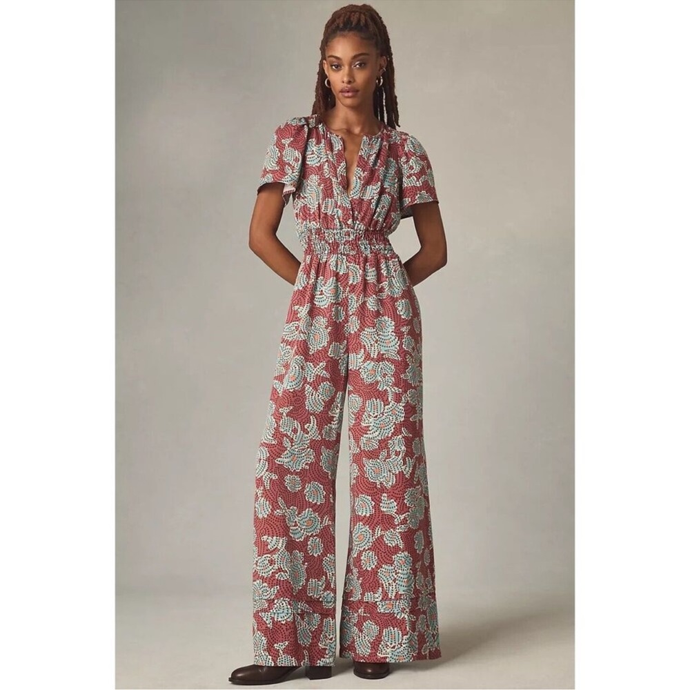 Anthropologie The Somerset Jumpsuit in Dark Orange Size S NWT
